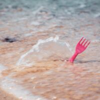 A plastic fork in the ocean