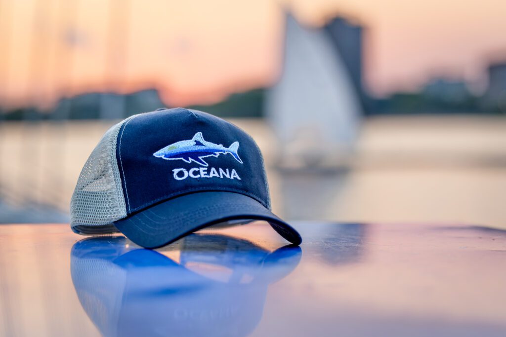Oceana shark trucker hat